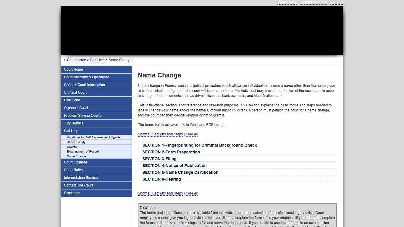 Name Change Self Help :: Northampton County Court of Common Pleas