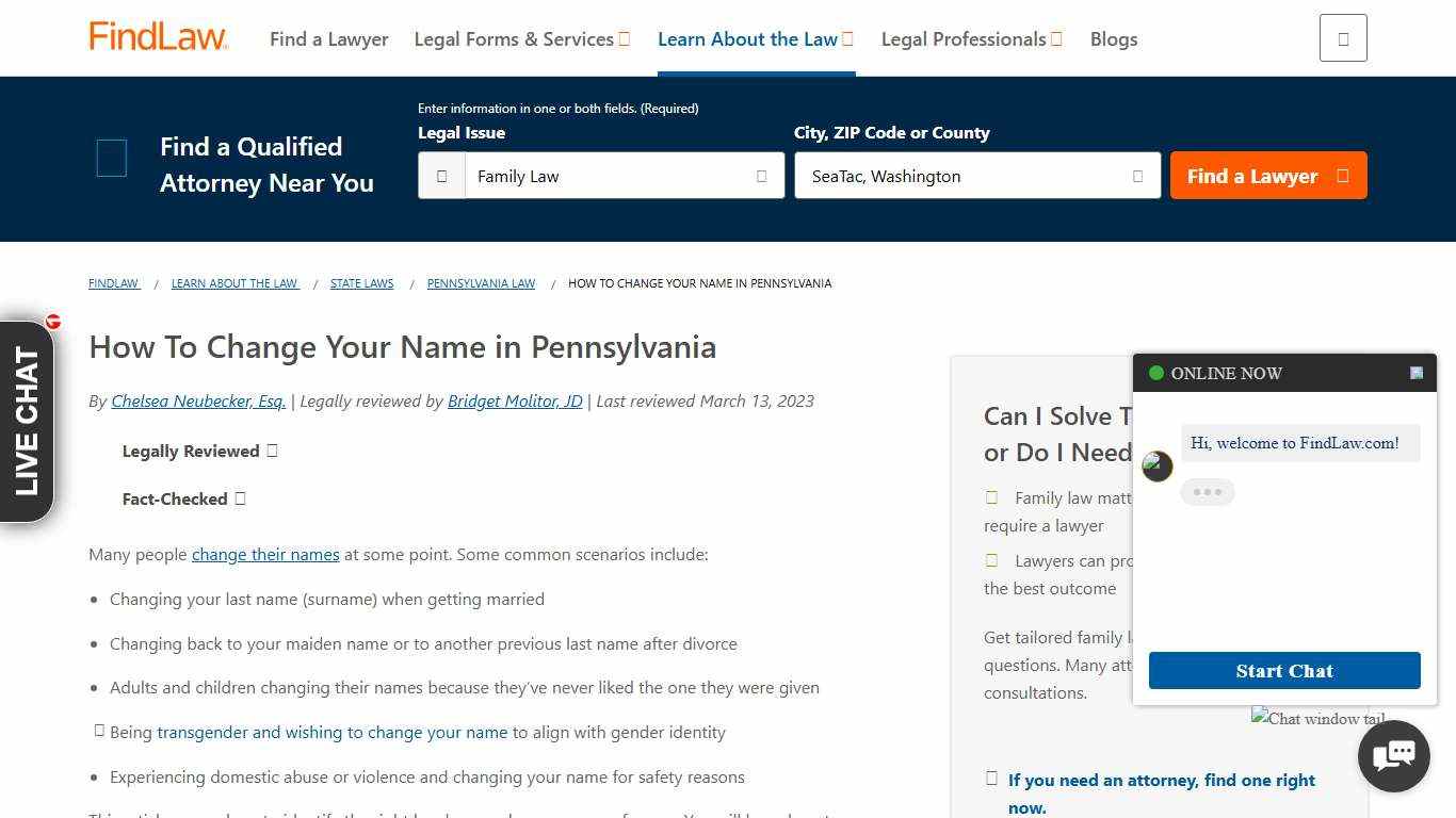 How To Change Your Name in Pennsylvania - FindLaw
